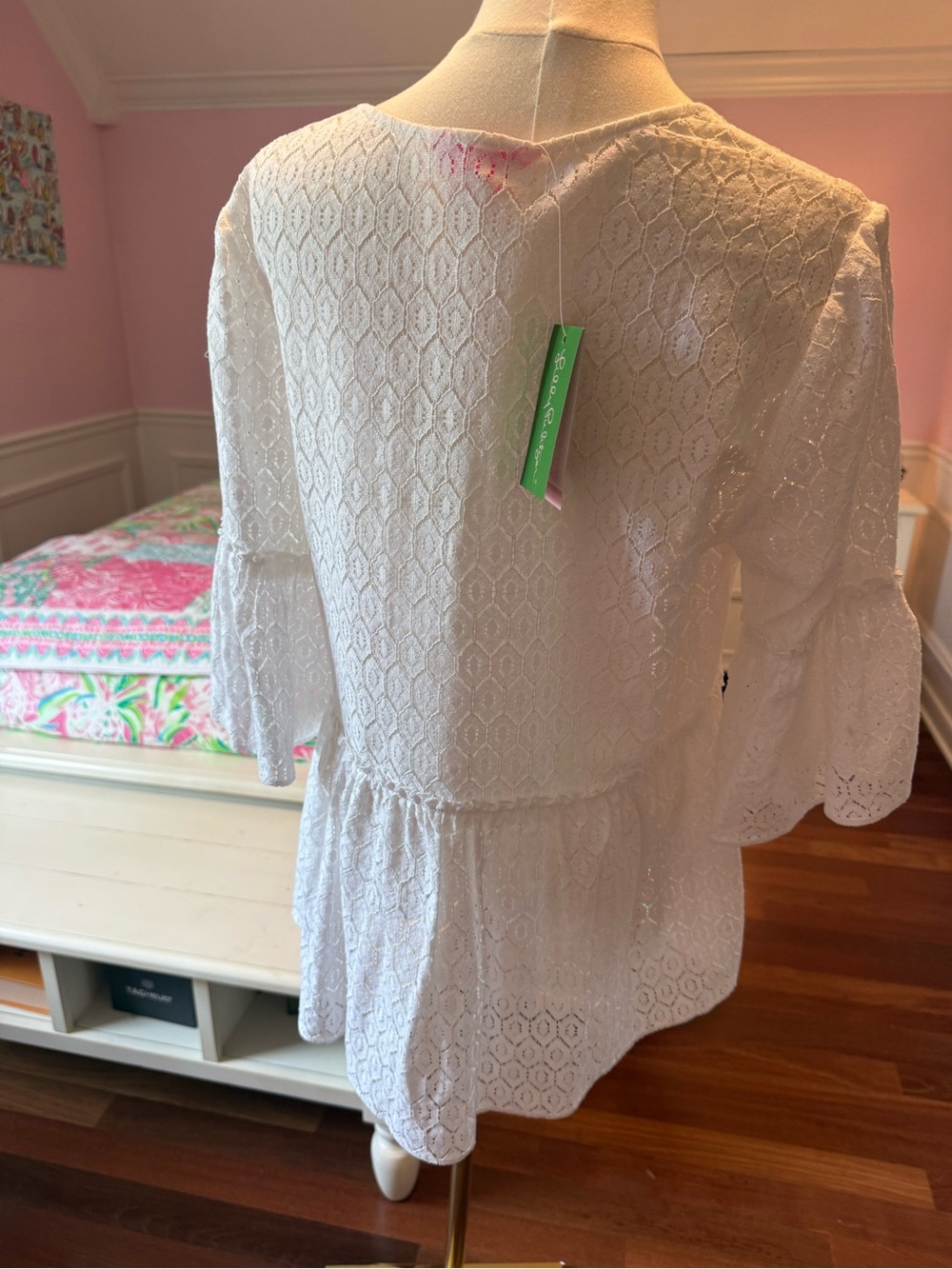 NWT Lilly Pulitzer White Lace Overlay Top - Picture 6 of 7